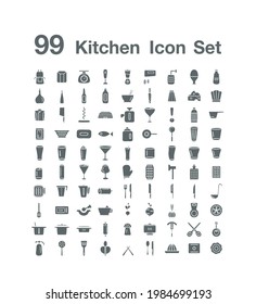 99 Küchensymbol-Set, Vektorgrafik