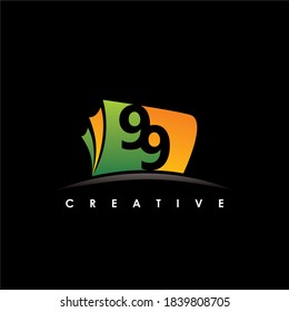 Ilustración de vectores de plantillas de diseño de logotipo inicial de 99 letras	
