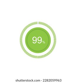 99% Loading. 99% circle diagrams Infographics vector, 99 Percentage ready to use for web design ux-ui.
