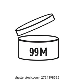 99 M SIGNO Ilustración vectorial, símbolo de embalaje Periodo de caducidad en meses, caducidad