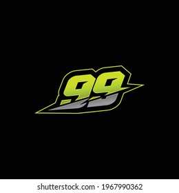 99 number racing design vector