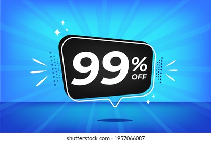 99 Off Blue Banner Ninetynine Percent Stock Vector (Royalty Free ...