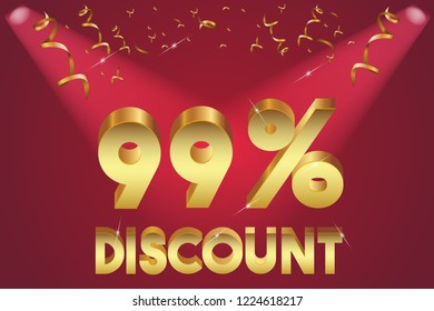 99% off discount promotion sale,  sale promo marketing.
