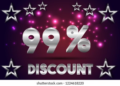 99% off discount promotion sale,  sale promo marketing.