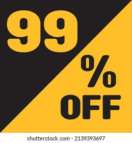 Up To 99% Off Special Offer sale sticker black and gold, vector illustration