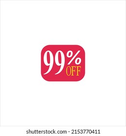 99 offer tag discount vector icon stamp on a white background