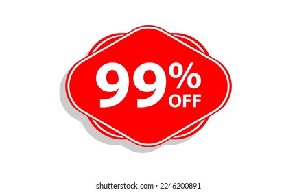 99 ofrecer etiqueta de descuento de icono vector marca