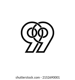 99 Original Number Monogram Logo Design