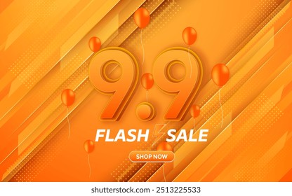 9.9 Shopping Day Flash Sale templates or banners for website or social media promotion and online shopping.	