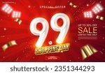 9.9 Shopping Day Sale Banner Template design special offer discount, 9.9 Super sale online banner design for social media and website. Special Offer Sale 50% Off campaign or promotion. Vector EPS10.