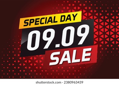 9.9 Special day sale word concept vector illustration with ribbon and 3d style for use landing page, template, ui, web, mobile app, poster, banner, flyer, background, gift card, coupon