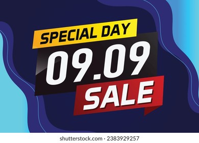 9.9 Special day sale word concept vector illustration with ribbon and 3d style for use landing page, template, ui, web, mobile app, poster, banner, flyer, background, gift card, coupon