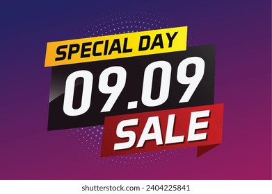 9.9 Special day sale word concept vector illustration with ribbon and 3d style for use landing page, template, ui, web, mobile app, poster, banner, flyer, background, gift card, coupon
