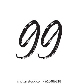 99, text design. Vector calligraphy. Typography poster. Usable as background.