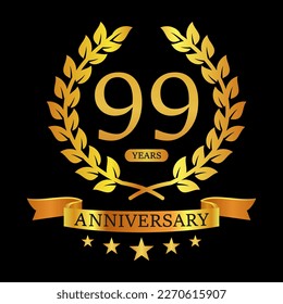 99 th Anniversary logo template illustration. suitable for you