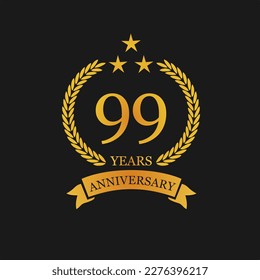 Ilustración de la plantilla del logotipo del 99 aniversario. adecuado para usted