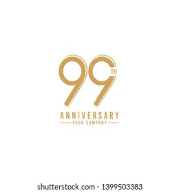 99 Th Year Anniversary Vector Template Design Illustration