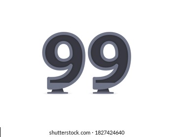 99 vector number design. For logo, brand label, design elements, corporate identity, application etc. İsolated vector illustration          