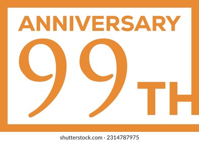 99 year anniversary celebration. Anniversary logo elegance golden color isolated, vector design for celebration, invitation card, and greeting card