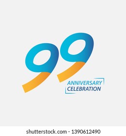 99 Year Anniversary Celebration Vector Template Design Illustration