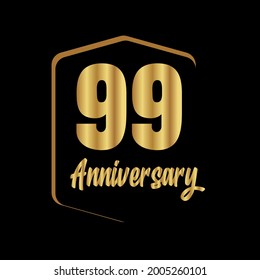 99 year anniversary celebration, vector design for celebrations, invitation cards and greeting cards
