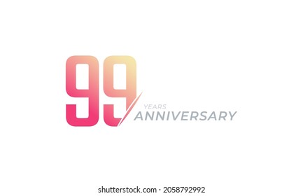 99 Year Anniversary Celebration Vector. Happy Anniversary Greeting Celebrates Template Design Illustration