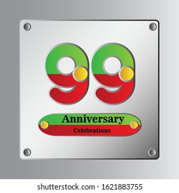 99 Year Anniversary Vector Template Design Illustration