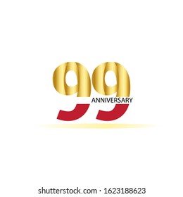 99 Year Anniversary Vector Template Design Illustration