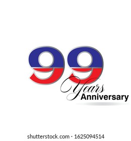 99 Year Anniversary Vector Template Design Illustration