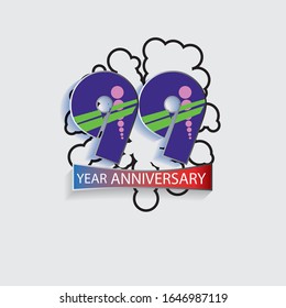 99 Year Anniversary Vector Template Design Illustration