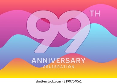 99 Year Anniversary Vector Template Design Illustration