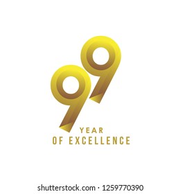 99 Year of Excellence Vector Template Design Illustration