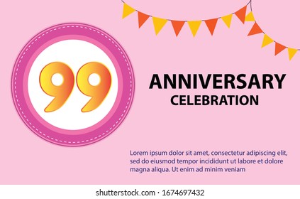 99 years anniversary celebration logo vector template design