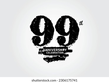 99 years anniversary celebration logotype black vector, 99th birthday logo, 99 number design, anniversary year banner, anniversary design elements for invitation card and poster. number design vector