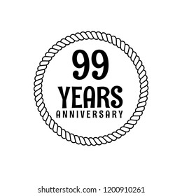 99 years anniversary celebration simple logo. vintage badge. deceased label