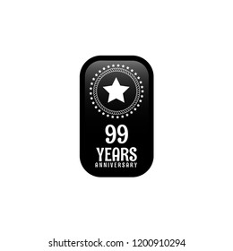99 years anniversary celebration simple logo. vintage badge. deceased label