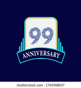 99 Years Anniversary Celebration Vector Template Design Illustration