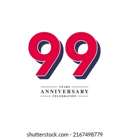 Ilustración de diseño de plantillas de vectores de celebración de 99 años