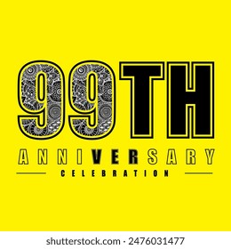 99 Jahre Jubiläumsfeier Vektorgrafik Vorlage Design Illustration