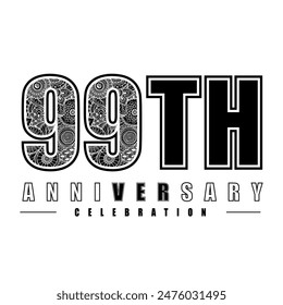 99 years anniversary celebration vector template design illustration