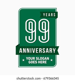 99 years anniversary design template. Vector and illustration.