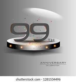 99 years anniversary design vector templates and illustrations, concepts in the future by giving a sci fi feel effect