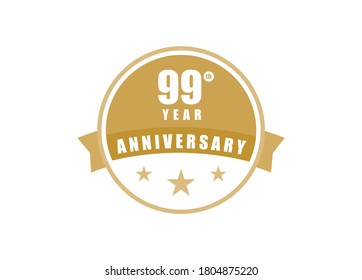 99 years anniversary Elegant badge design 