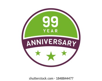 99 years anniversary image, 99 year Anniversary logo isolated on white background