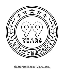99 years anniversary logo template. 