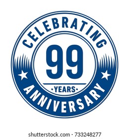 99 years anniversary logo template. Vector and illustration.