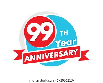 99 years anniversary logotype. Celebration 99th anniversary celebration design