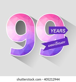 99 Years Anniversary with Low Poly Design