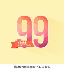 99 Years Anniversary with Low Poly Design