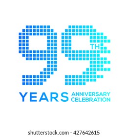 99 years anniversary with a pixels digital,technology logo